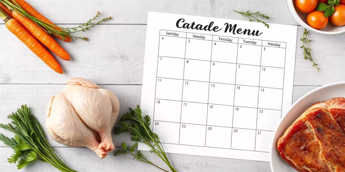 Un menú o tabla semanal en dieta Barf