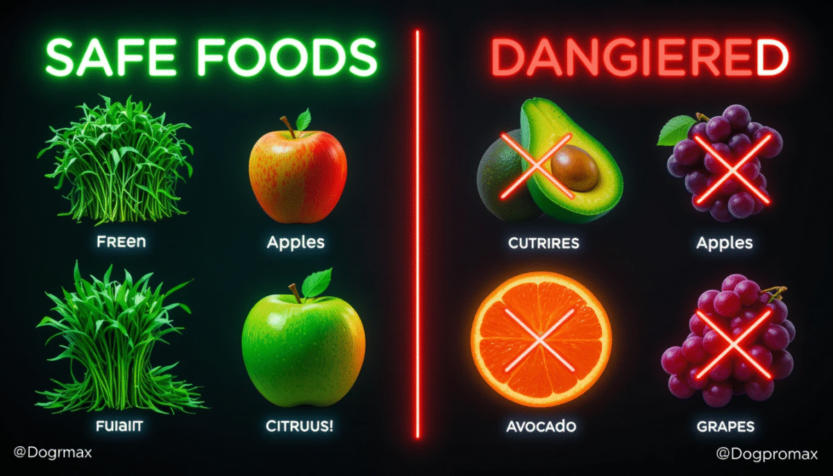 Guía visual de alimentos seguros y peligrosos para capibaras | DOGPROMAX